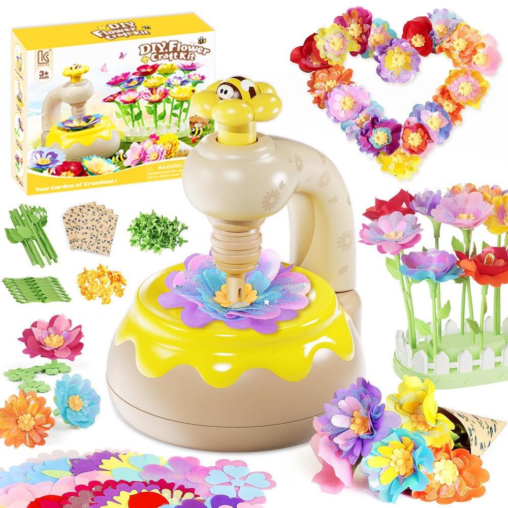 LC eterna DIY flower bouquet kit box with colorful petals for creative play.