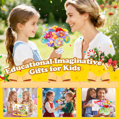 LC eterna family crafts session creating bouquets together.