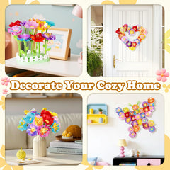 LC eterna kids assemble heart-shaped wreath designs with connectors.