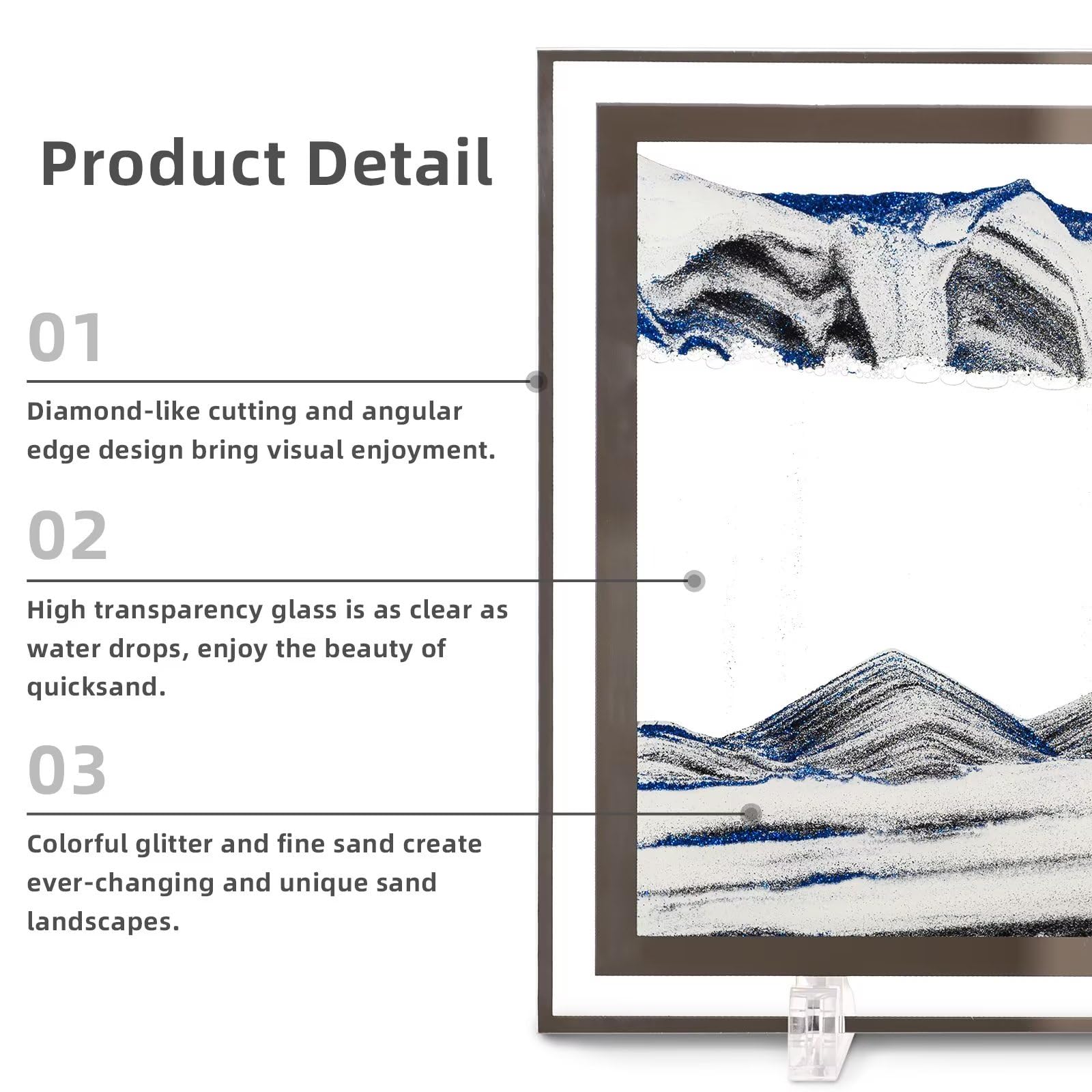 LCDOCLAK Glass base provides high transparency and sturdy display.