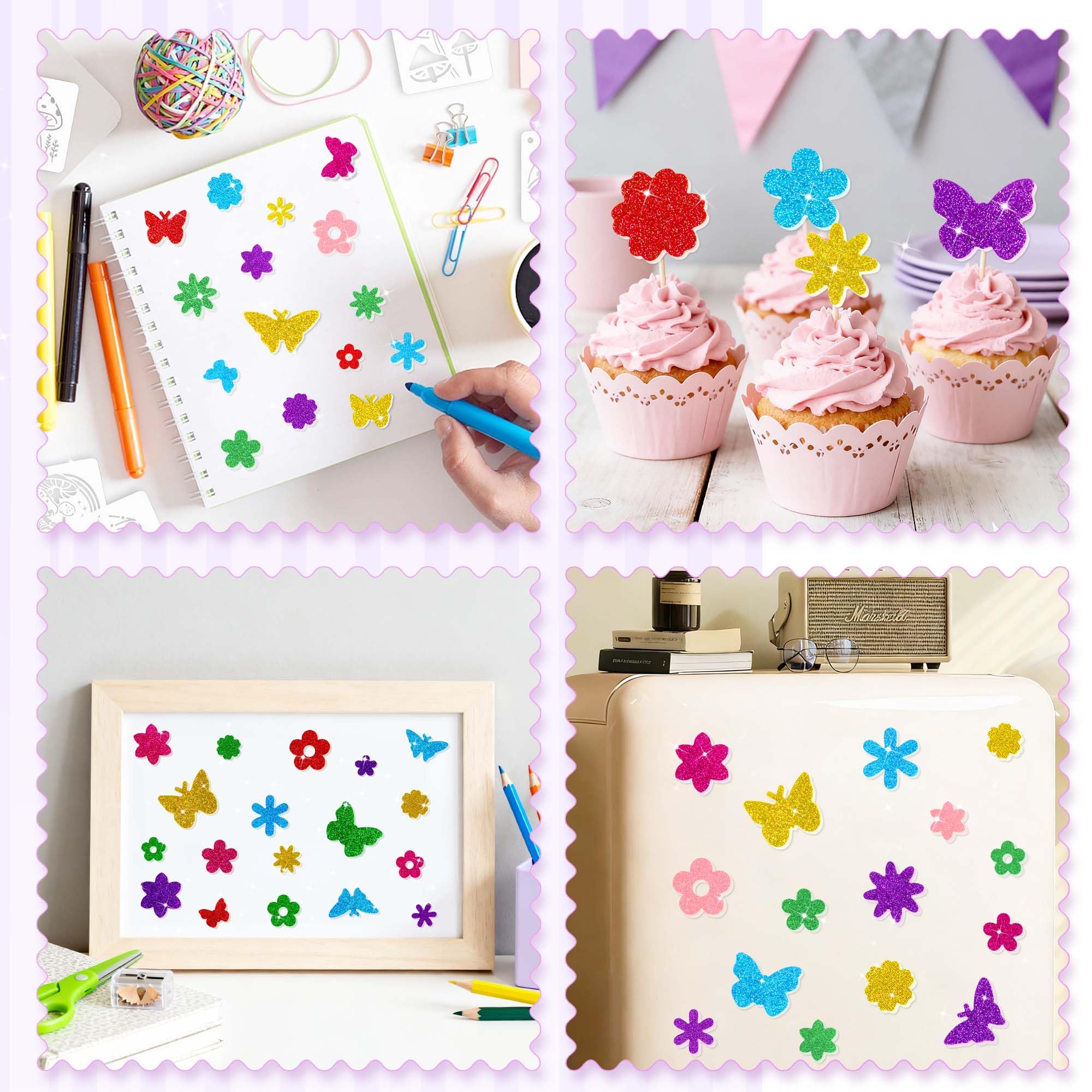 Lckaent foam stickers offering durable EVA foam with long-lasting glitter