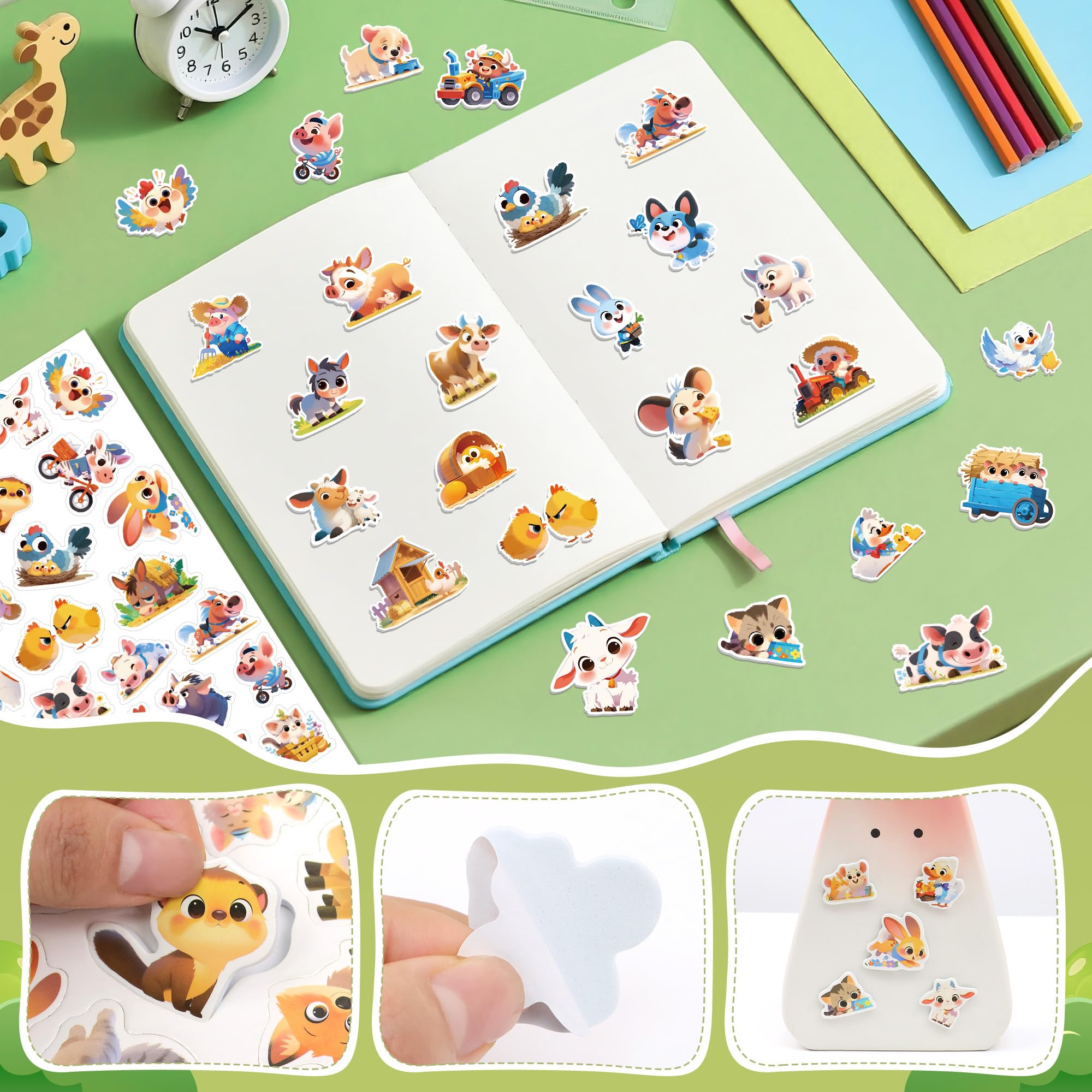 Lckaent farm animal foam stickers, playful dogs and ducks for crafts
