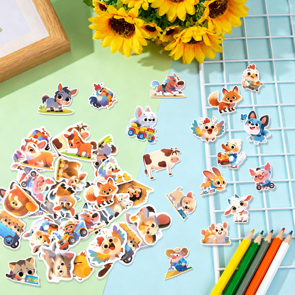 Lckaent foam stickers farm animals, self-adhesive decorations for greeting cards