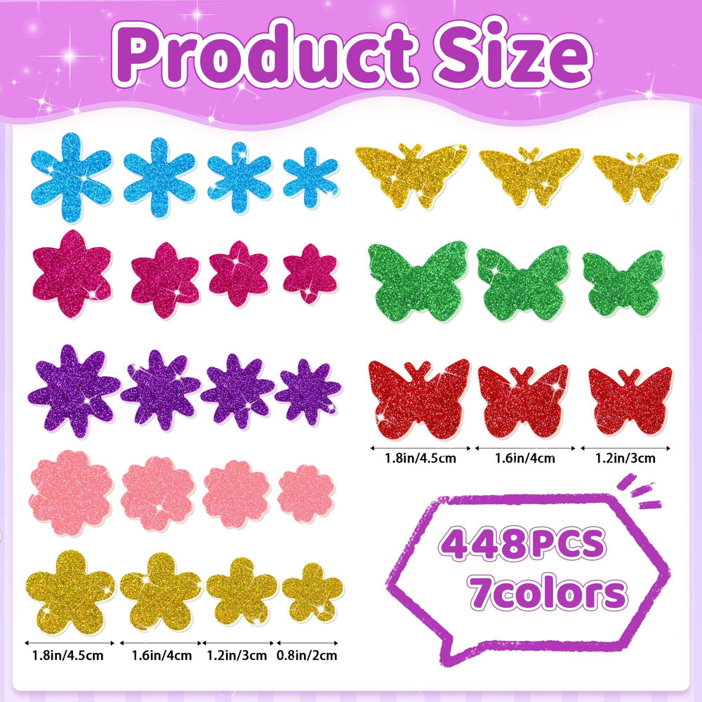 Lckaent glitter foam stickers adding sparkling accents to cards and scrapbooks