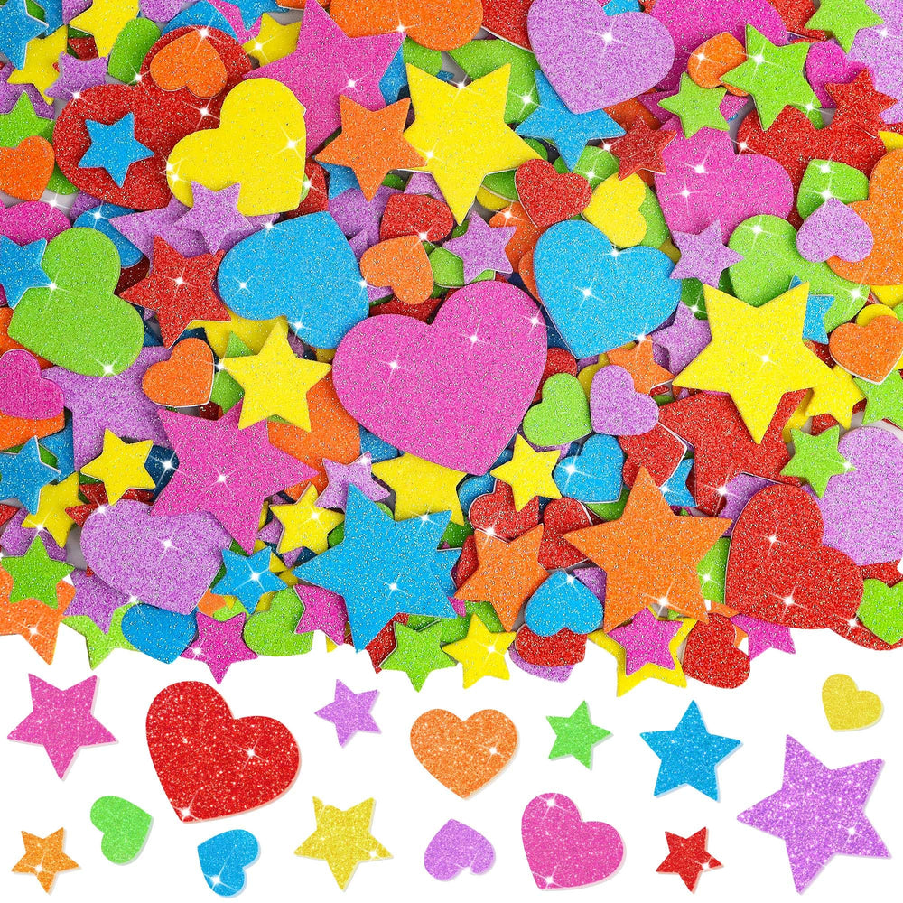 Lckaent glitter heart foam sticker for bright valentine crafts