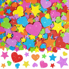 Lckaent glitter heart foam sticker for bright valentine crafts
