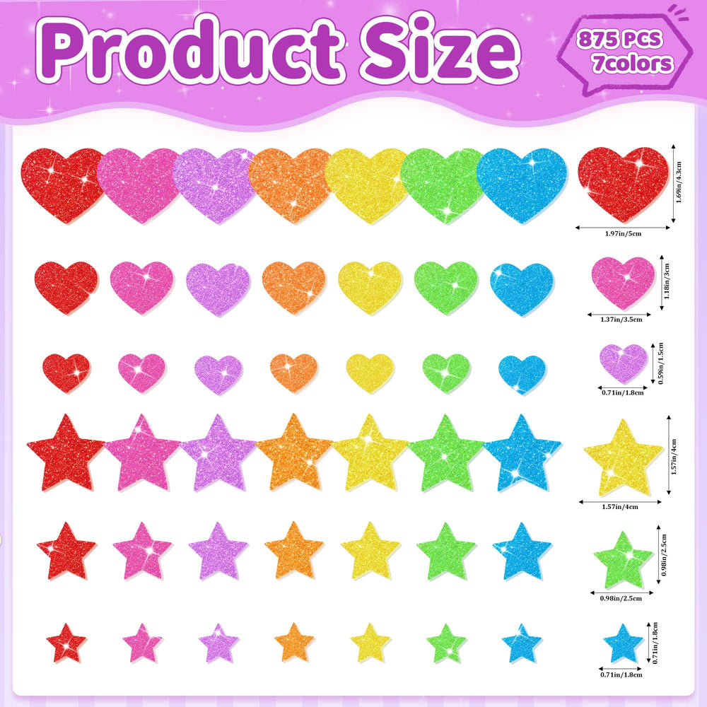 Lckaent glitter star foam sticker adds sparkle to cards