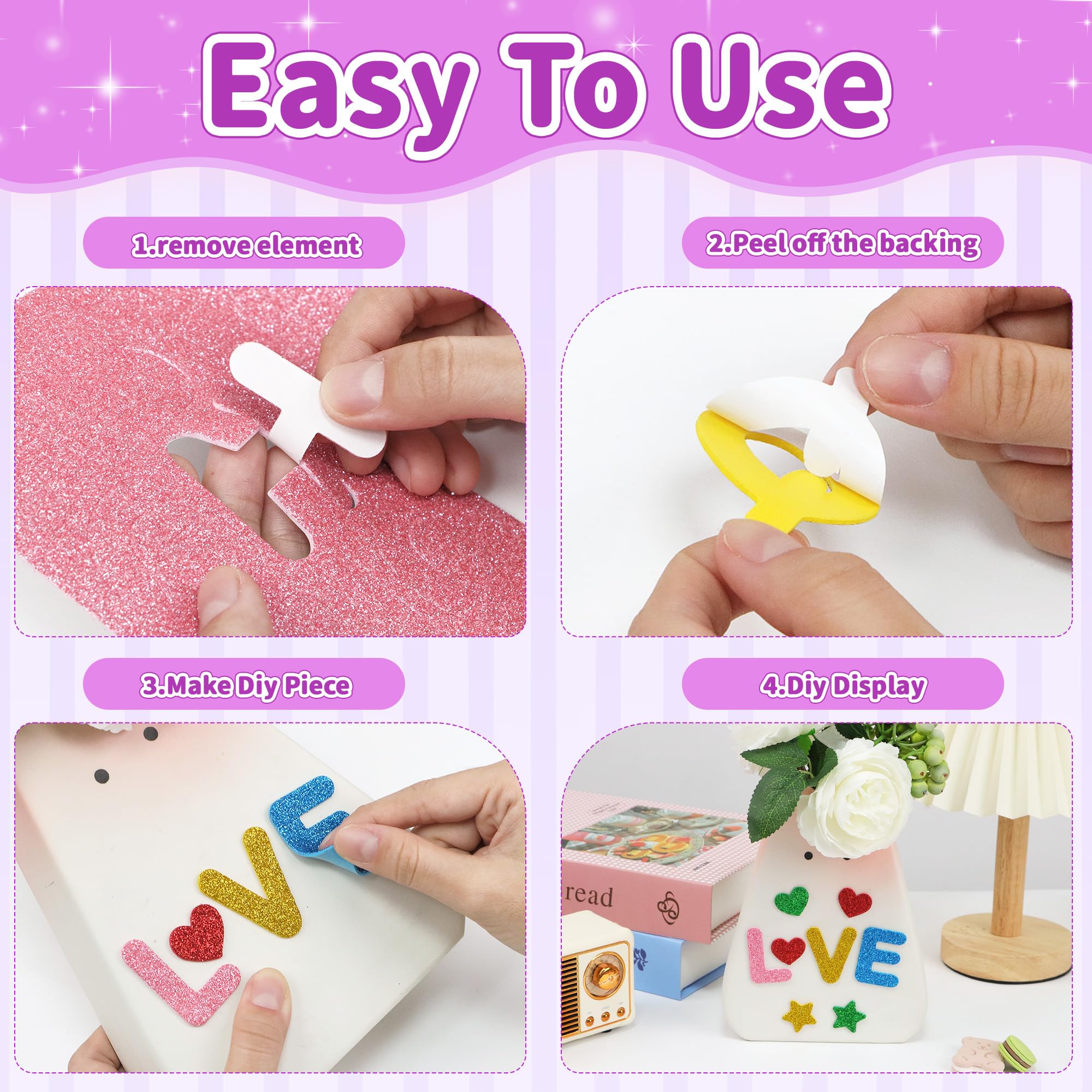 Children crafting with Lckaent letters for scrapbooks