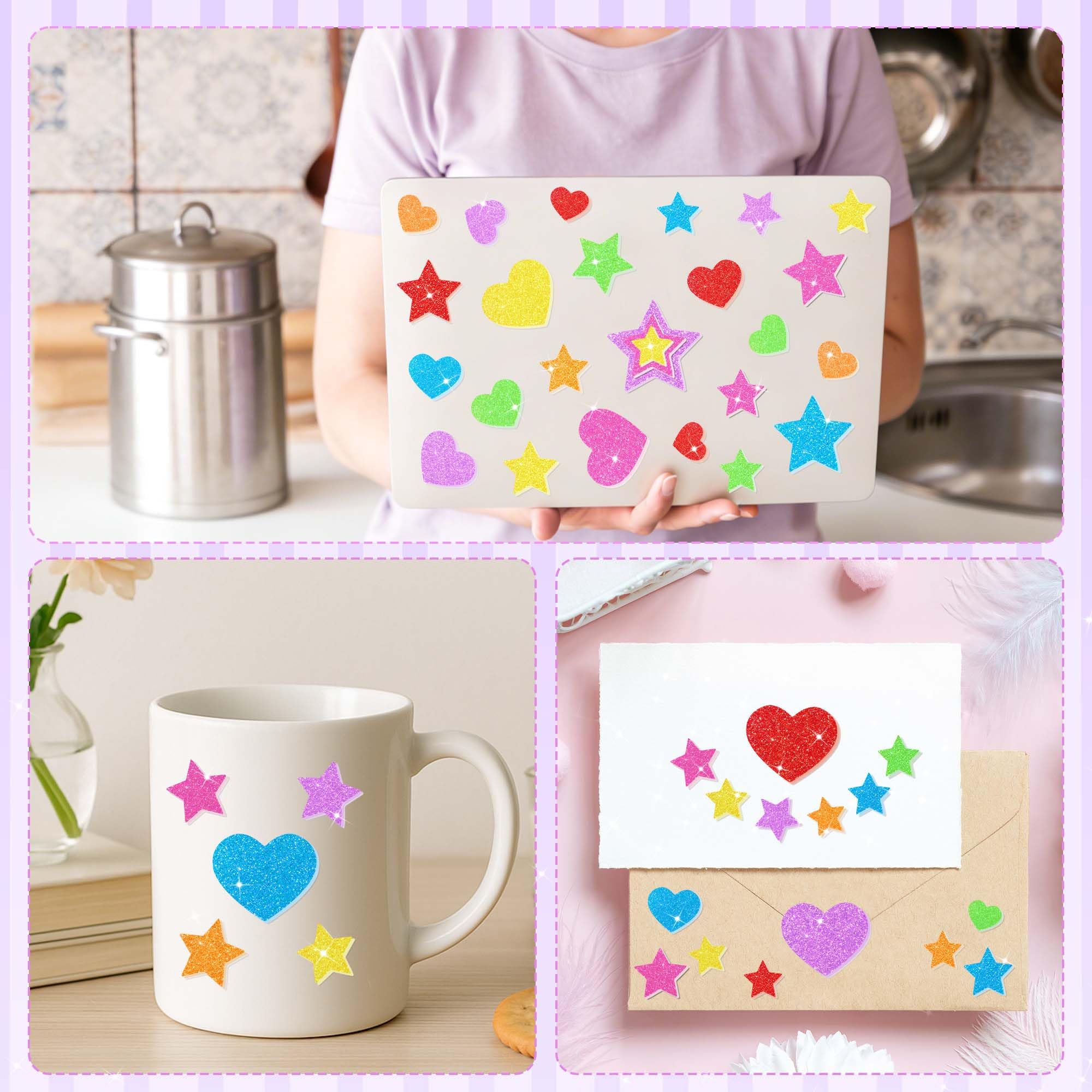 Lckaent scrapbook stickers set adds color and texture
