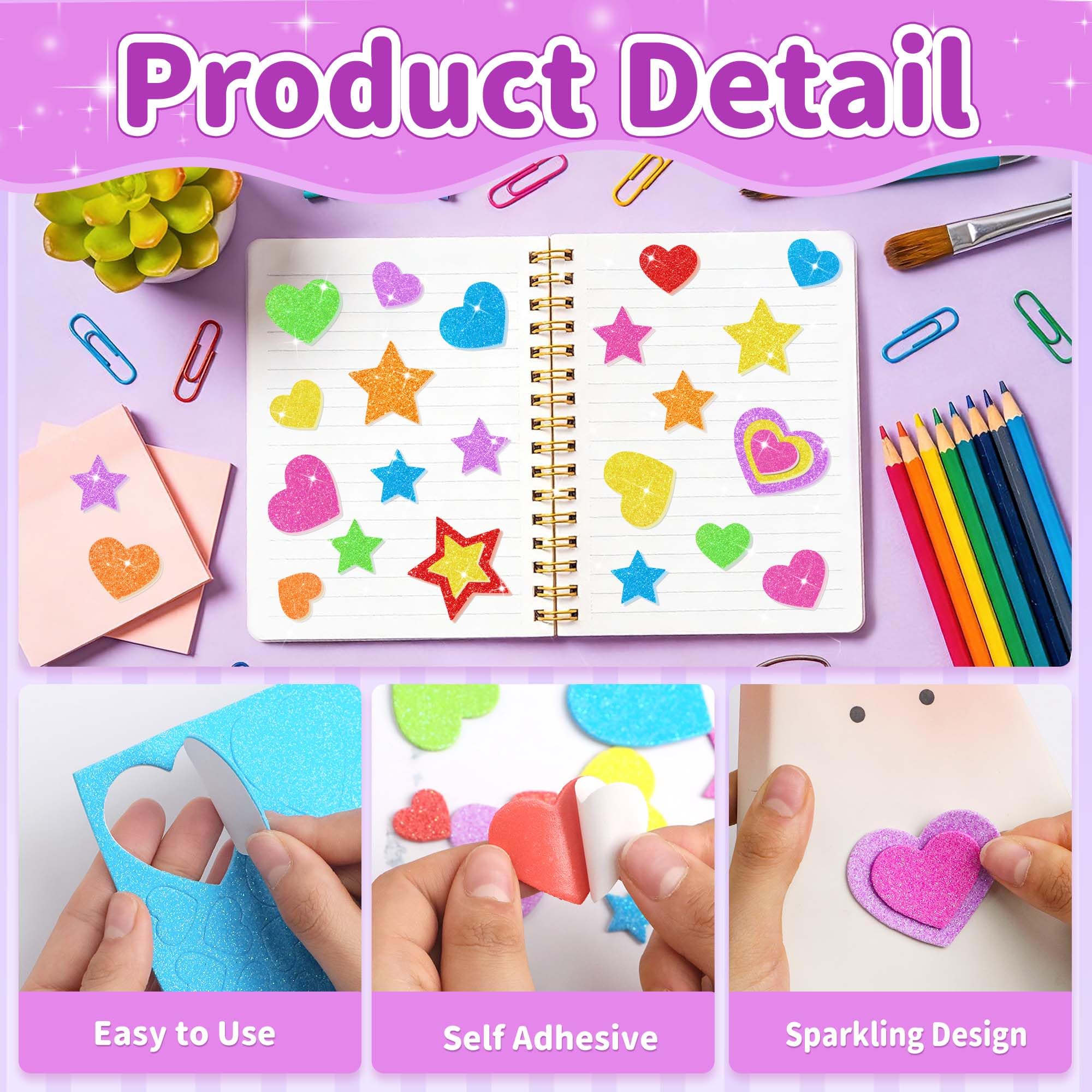Lckaent self-adhesive backing saves glue and mess