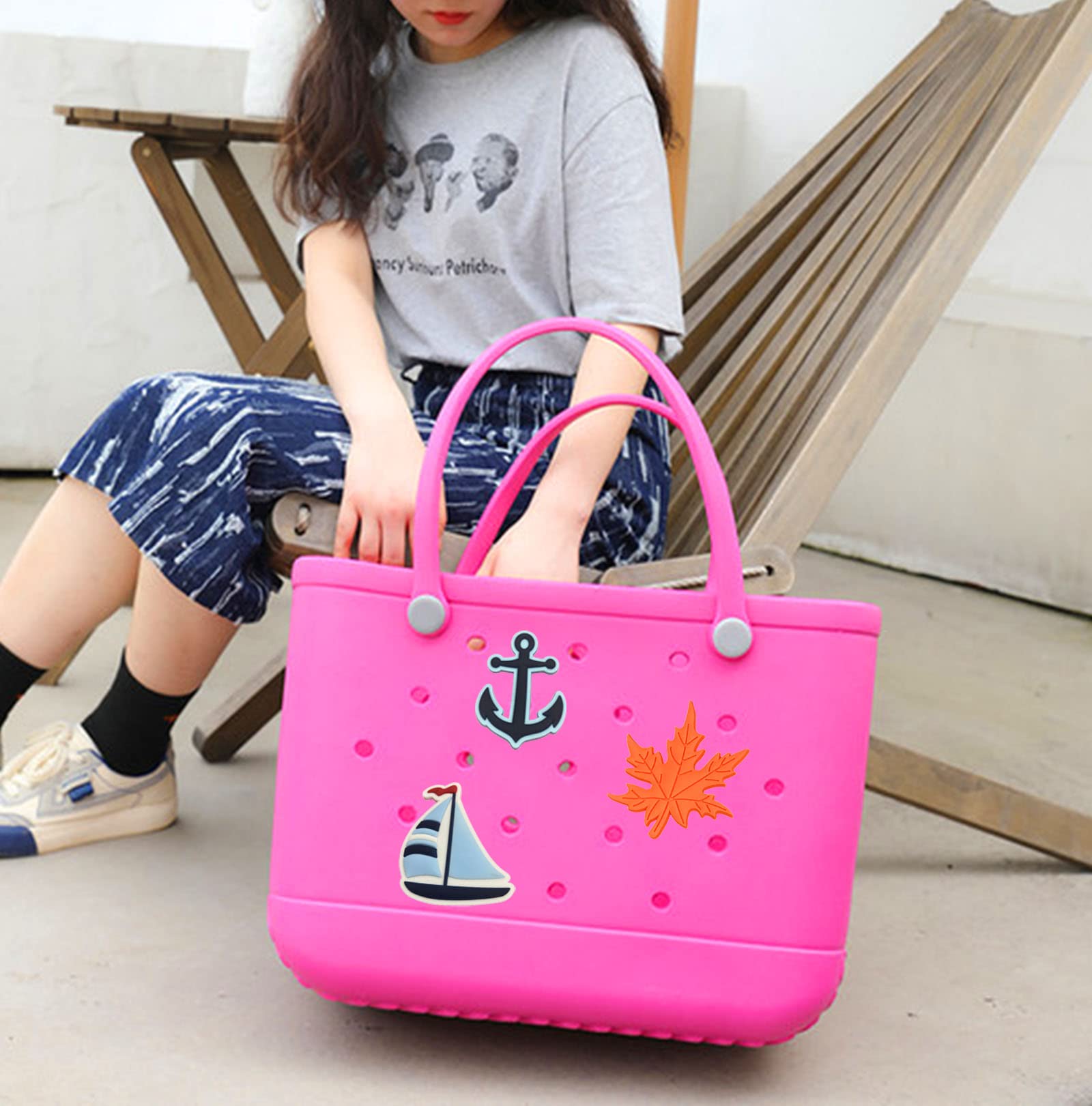 Lckaey handbag decoration kit complements various rubber beach bags