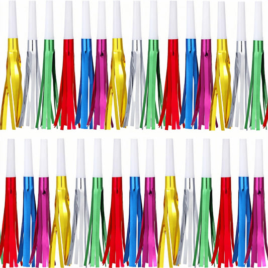 LCPQMZGH gold fringed noise maker in action for festive celebrations