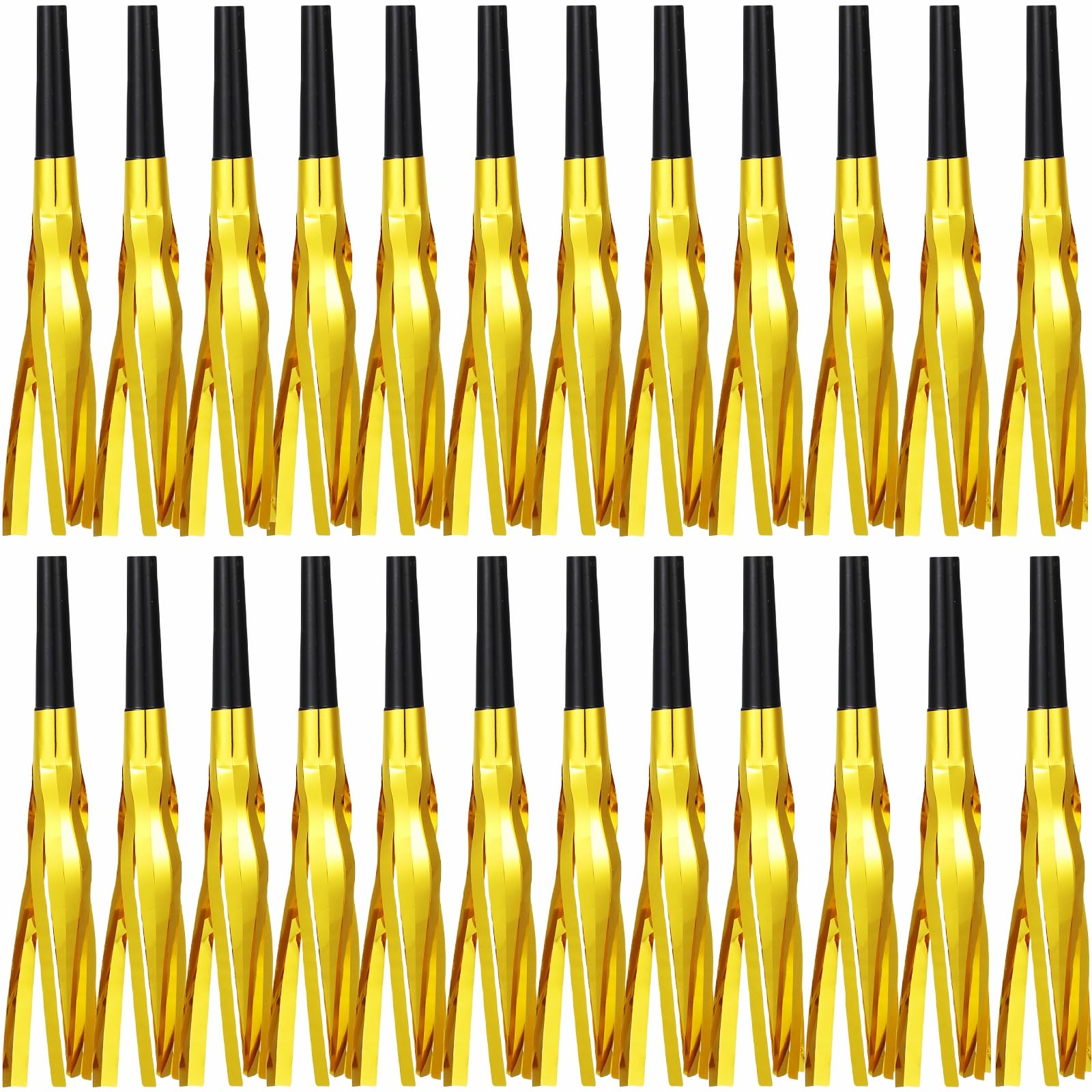 LCPQMZGH gold glitter fringed noise maker horn adds festive sparkle for celebrations