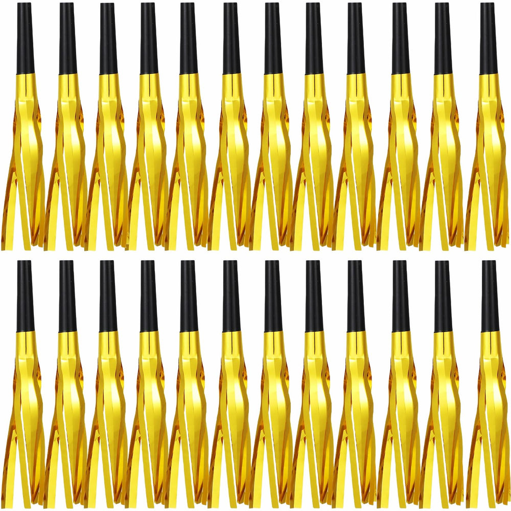 LCPQMZGH gold glitter fringed noise maker horn adds festive sparkle for celebrations