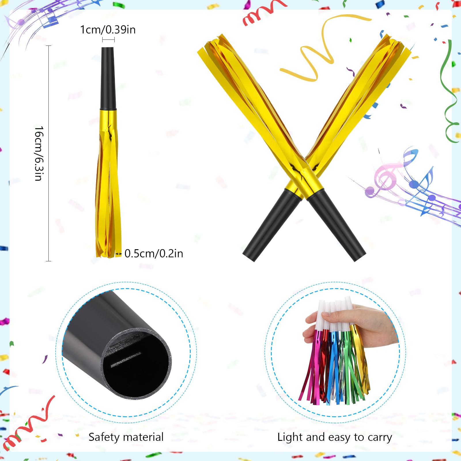 LCPQMZGH glitter-fringed horn shines on stage or at a baby shower