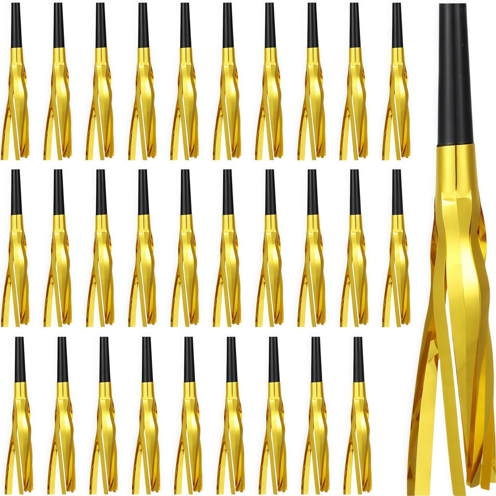 LCPQMZGH gold fringe noise maker, 6 inches, ideal for festive celebrations.