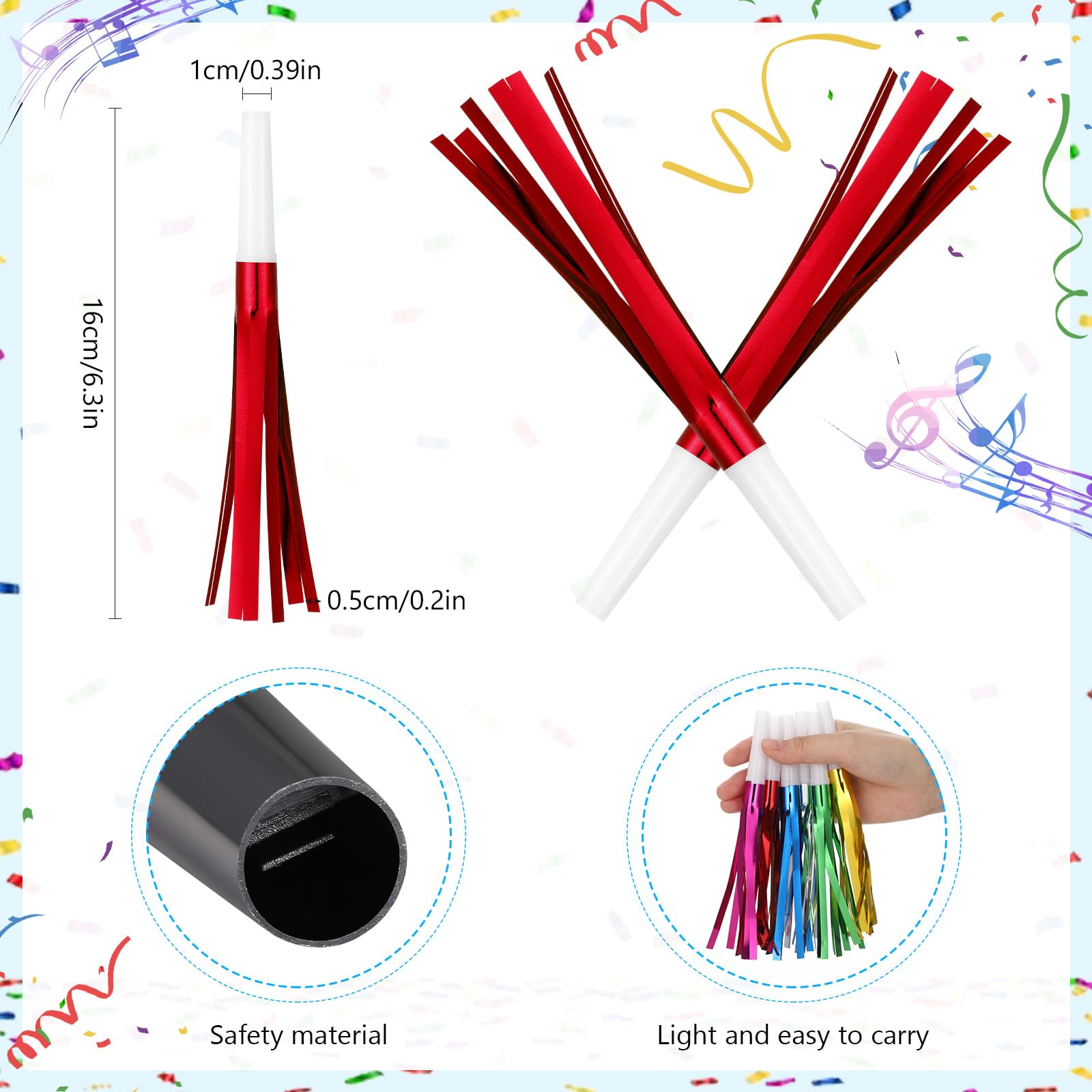 LCPQMZGH noise maker blue fringe brings bright color to celebrations