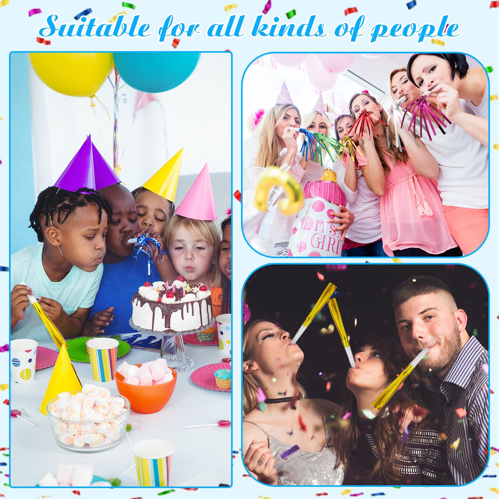 LCPQMZGH noise maker multicolor fringe showcases varied colors for versatile parties