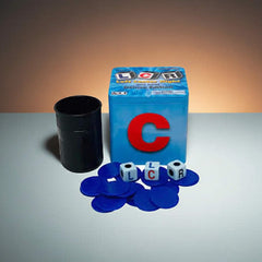 LCR Deluxe Edition dice cube tin for neat storage and travel.
