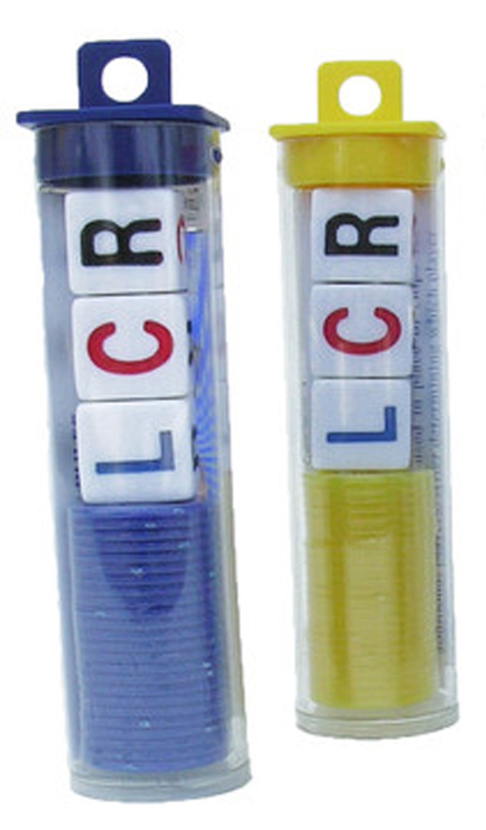 LCR Left Center Right dice set with colorful chips for fast-paced family fun