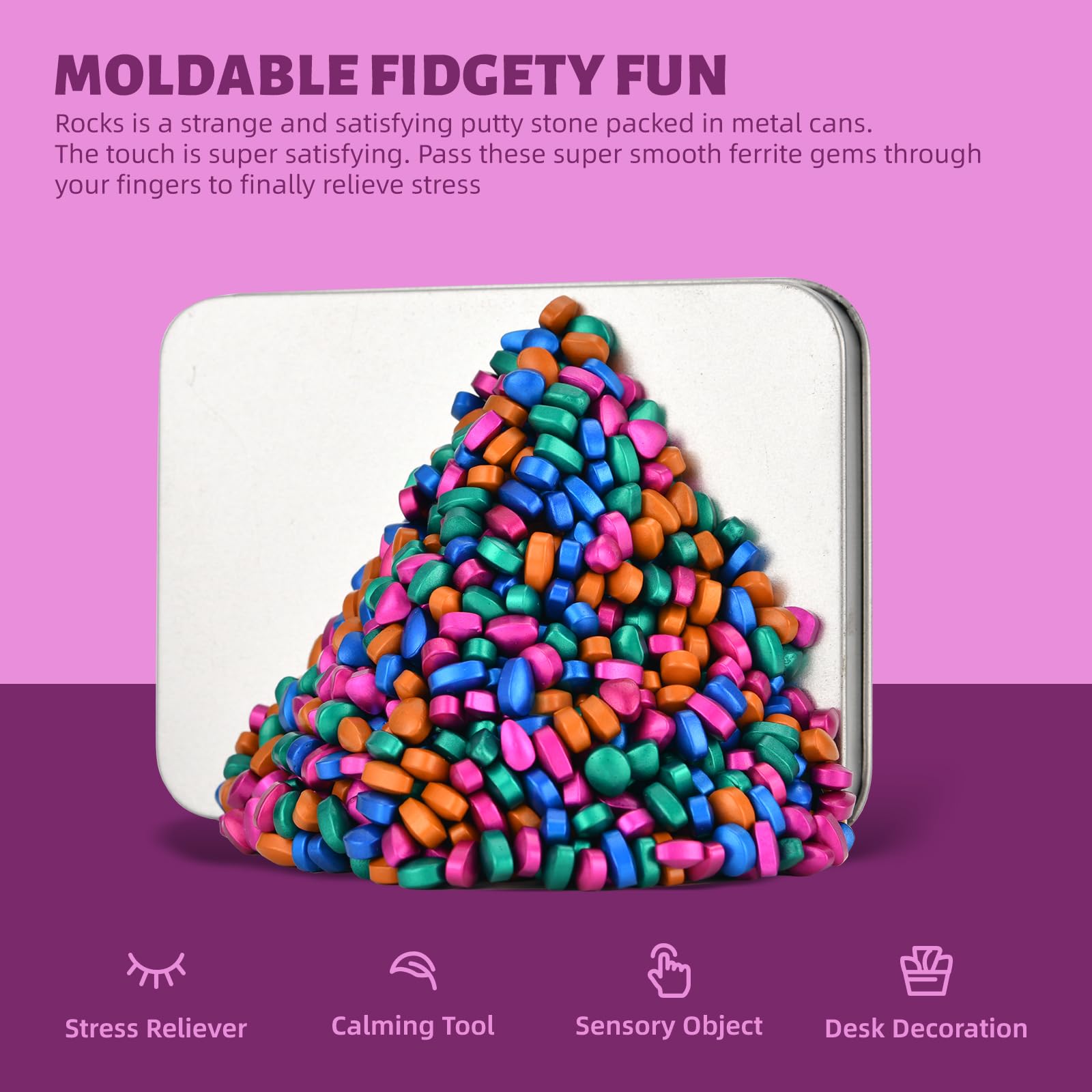 LCVUUK 600 pebbles desktop toy aids focus through tactile play.