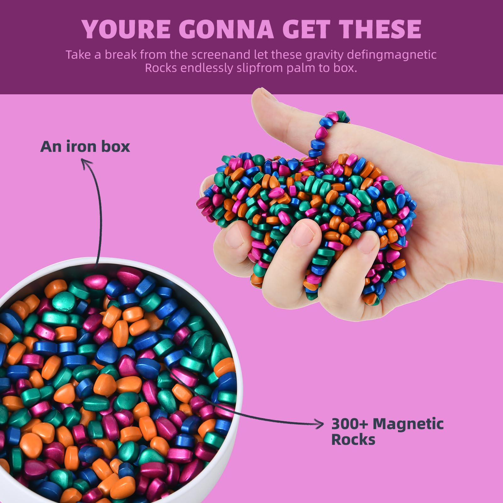 LCVUUK desk fidget toy magnetic putty container promotes portable distraction.