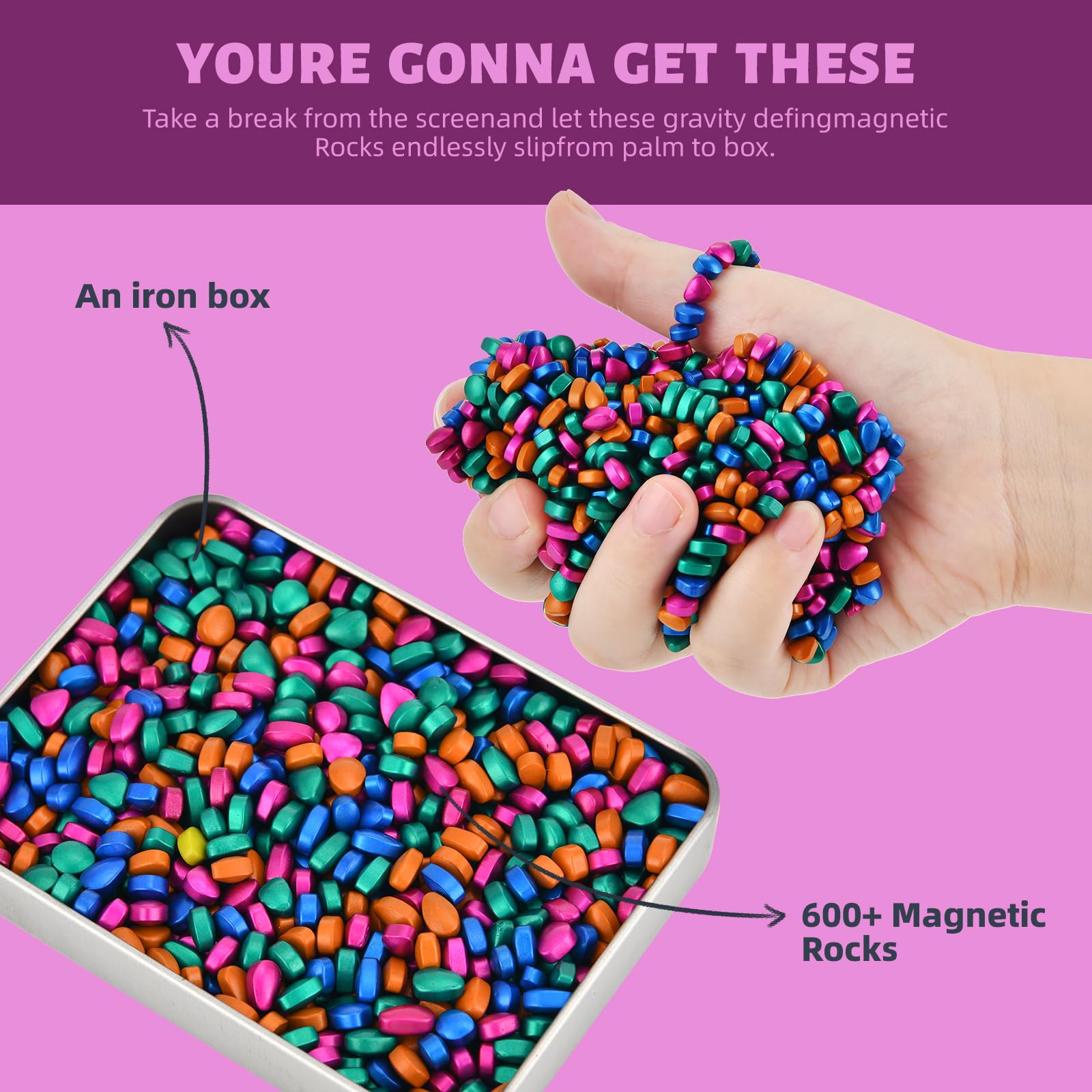 LCVUUK ferrite pebbles with weak magnetism enable shape-and-reshape play.