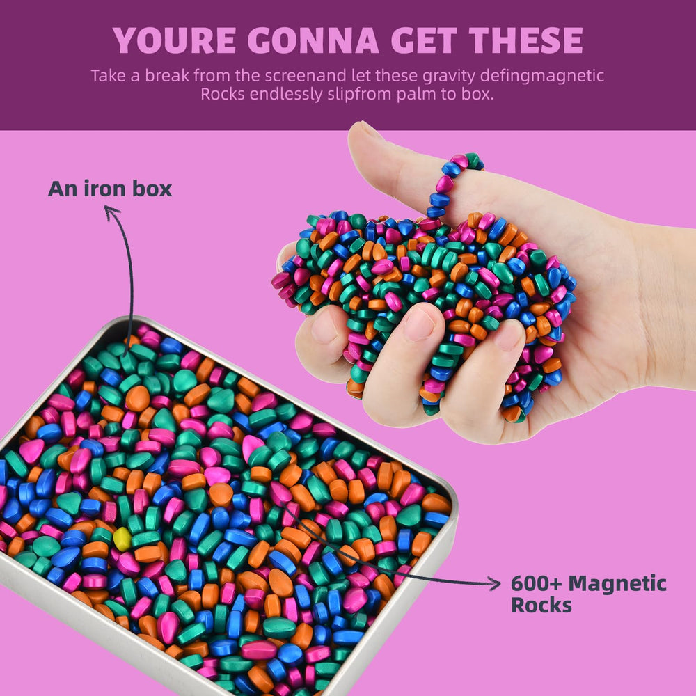 LCVUUK ferrite pebbles with weak magnetism enable shape-and-reshape play.