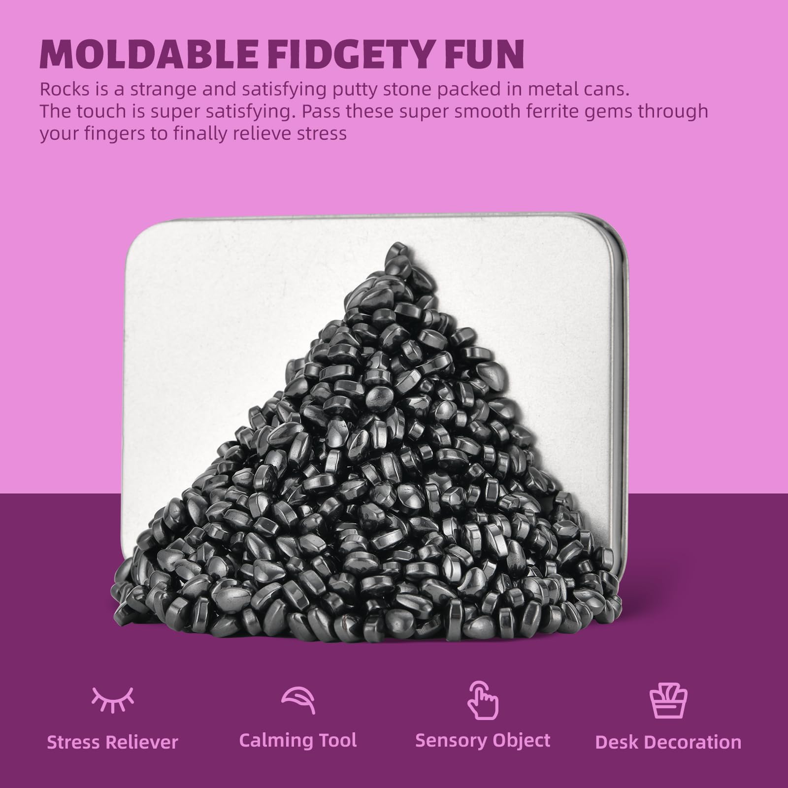 LCVUUK Ferrite Rocks compact container for portable on-the-go fun
