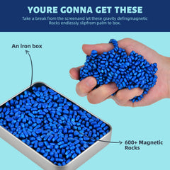 LCVUUK Magnetic Putty Rocks blue desktop setup for focus