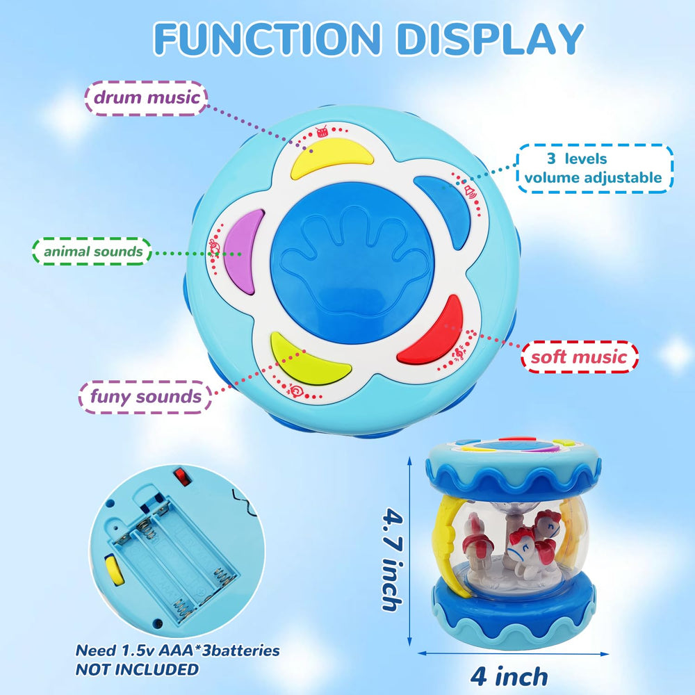 LDRYWW musical crawling toy blue encourages tummy time and motion exploration.