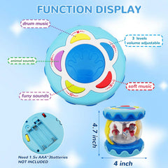 LDRYWW musical crawling toy blue encourages tummy time and motion exploration.