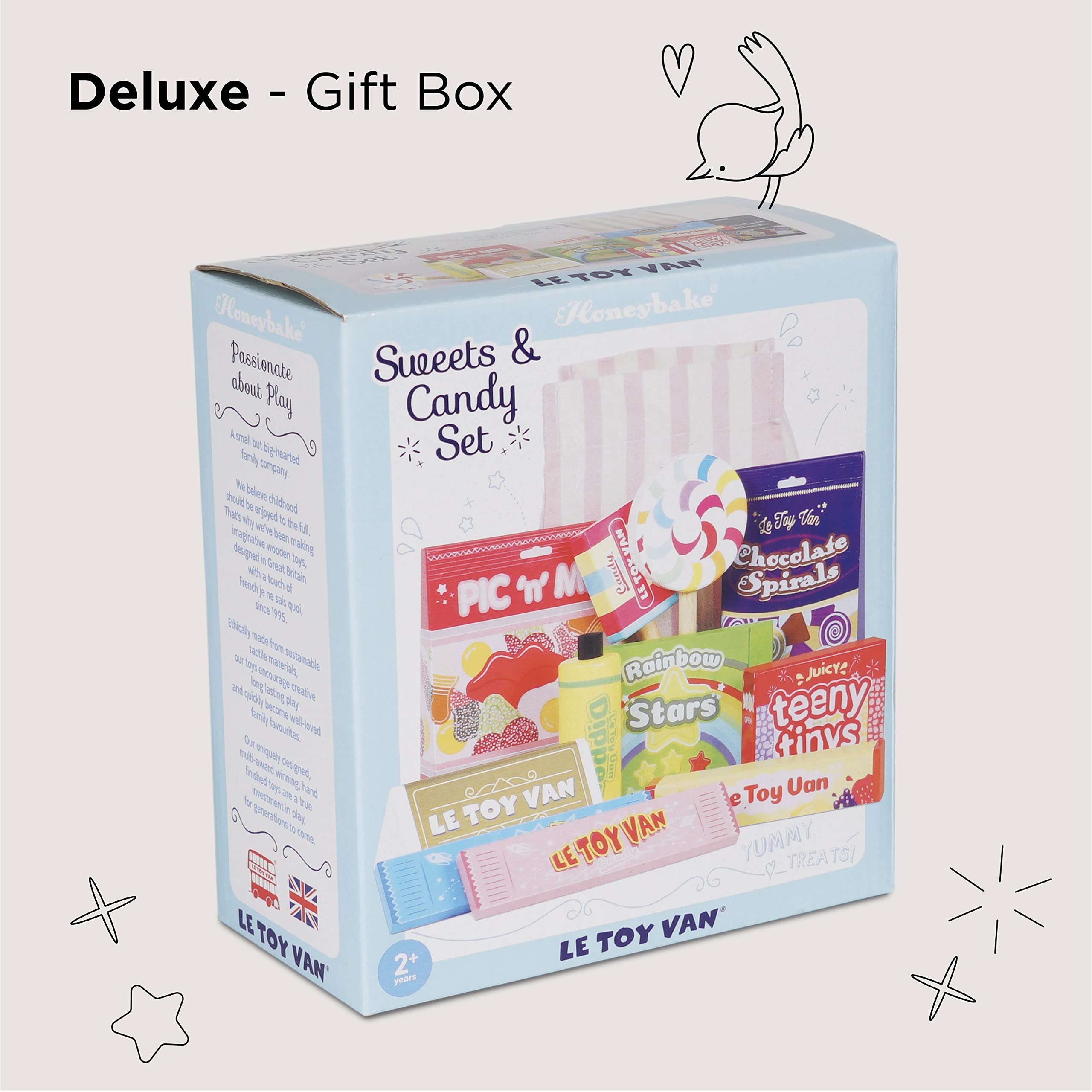 Le Toy Van cotton bag keeps the set neatly stored and portable