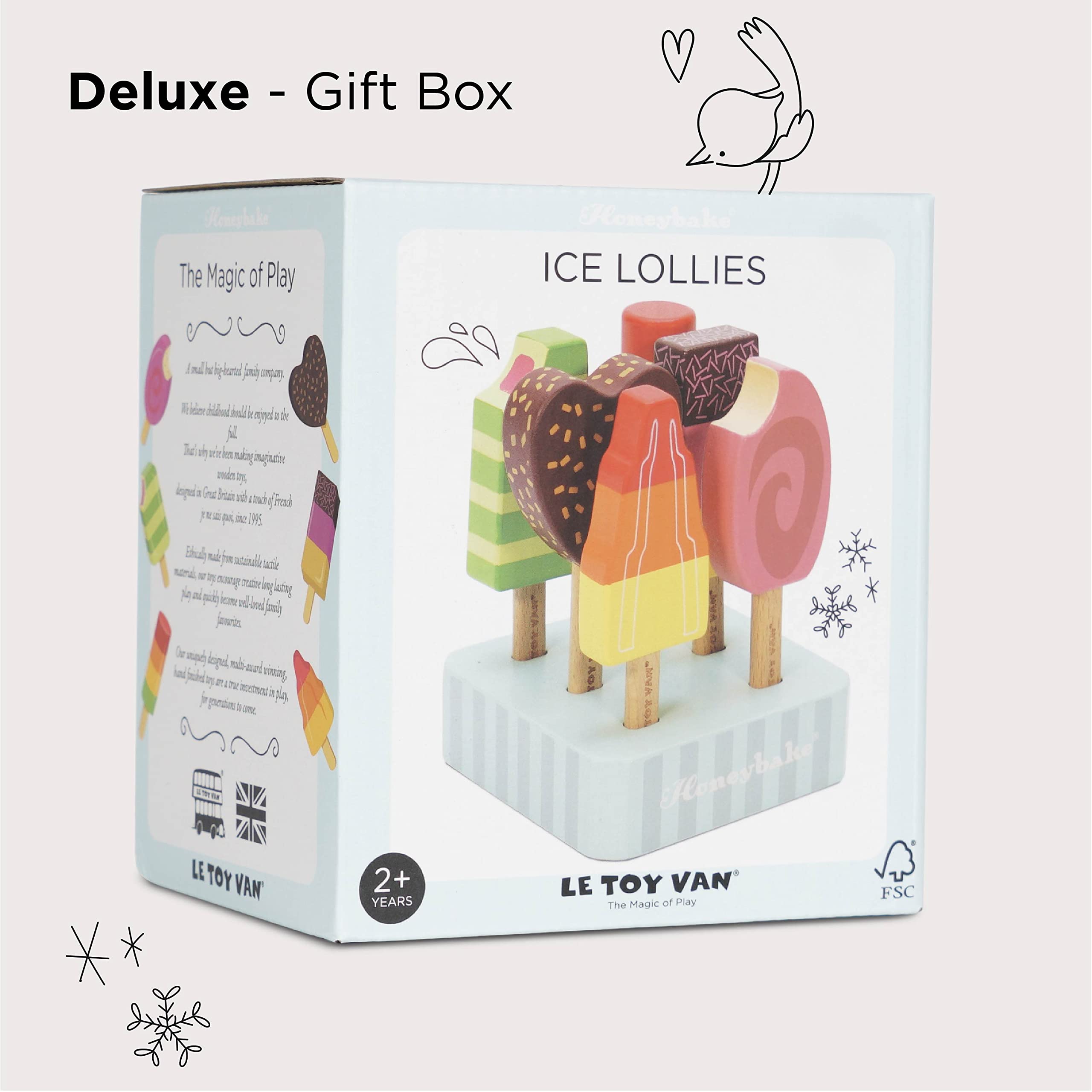 Le Toy Van Honeybake Rubberwood toys support imaginative role-play and social storytelling.