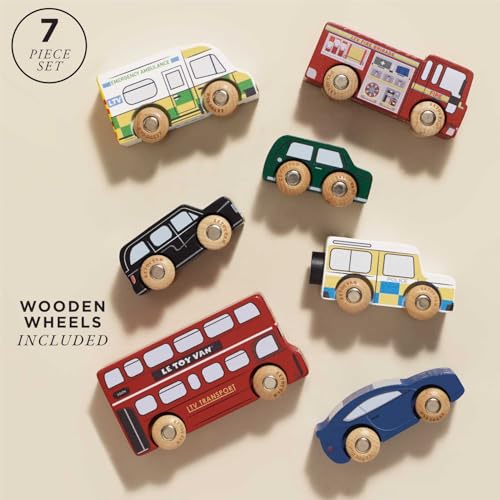 Le Toy Van London Car Set black taxi for city-themed storytelling.