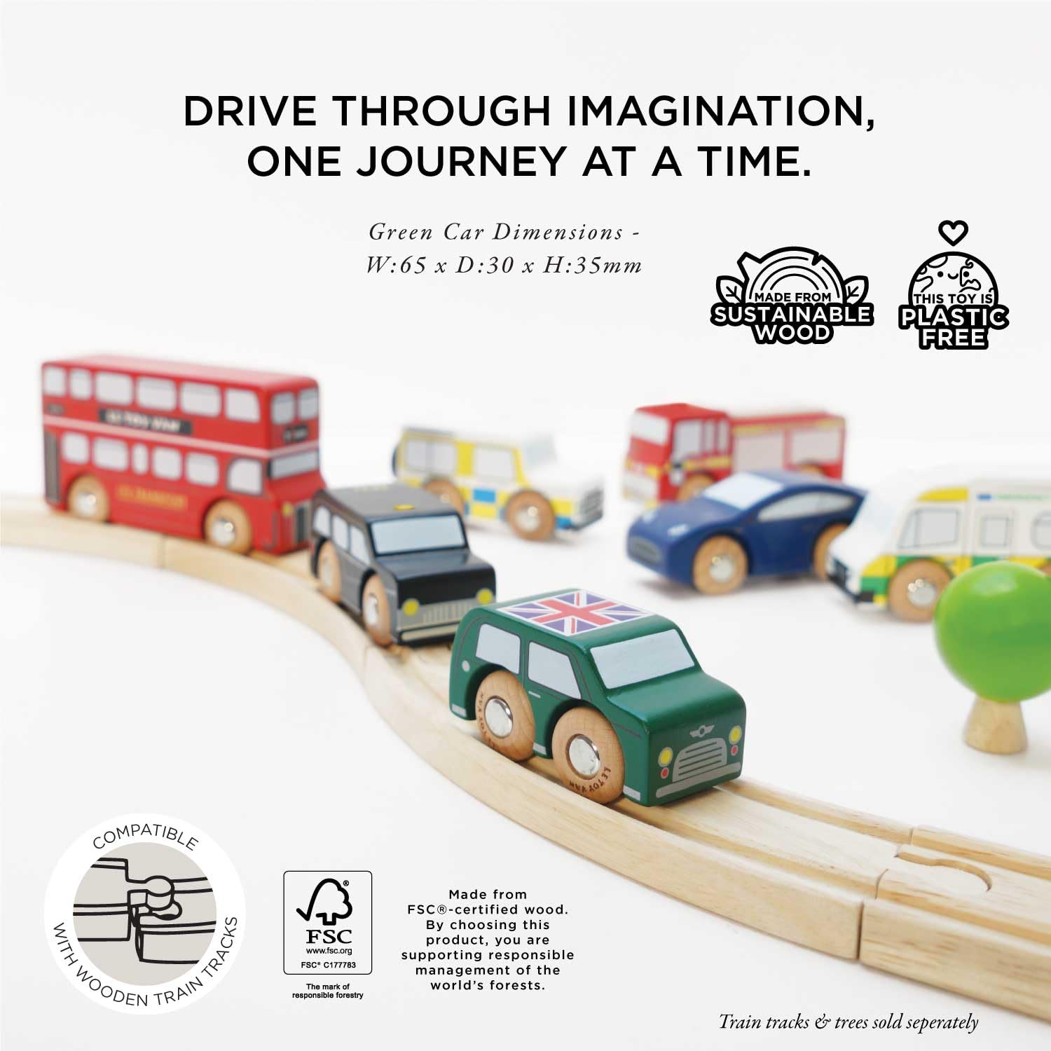 Le Toy Van London Car Set police van for role-play and storytelling.