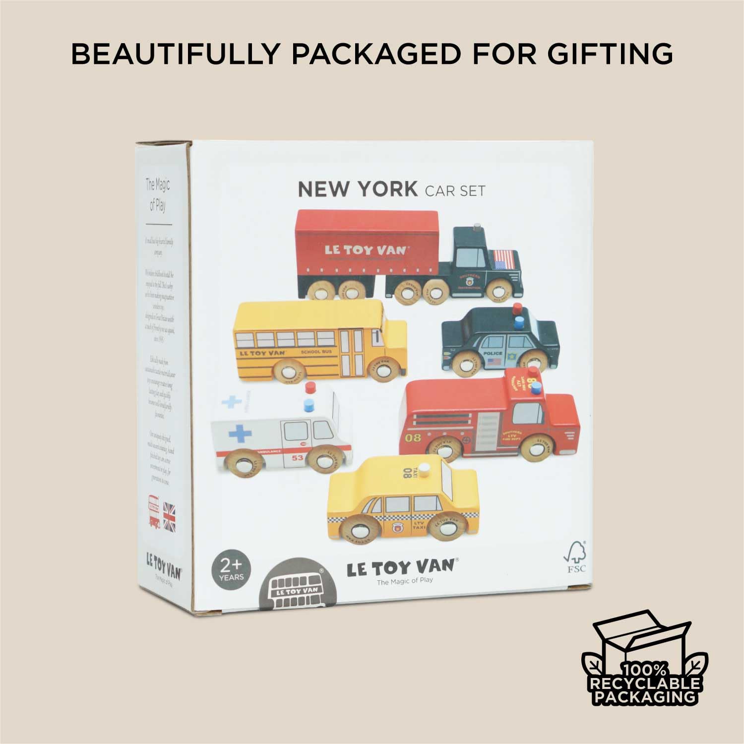 Le Toy Van New York car set with garage play boosts creative playtime