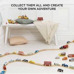 Le Toy Van New York car set on wooden tracks enhances open-ended storytelling