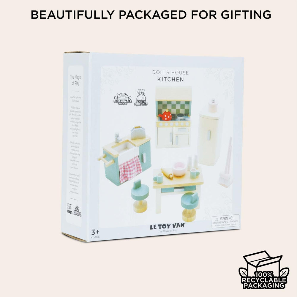 Le Toy Van Rosebud Kitchen colorful finish enhances storytelling and play sessions