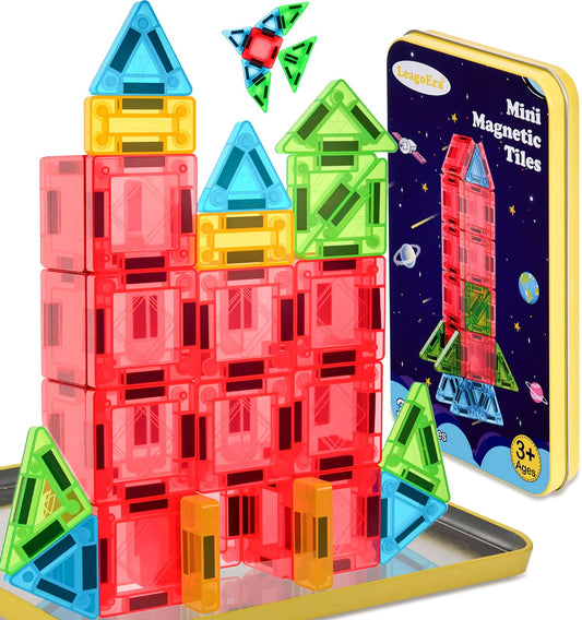LeagoEra portable metal tin with magnetic tiles for on-the-go play.