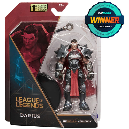 League of Legends Darius axe accessory adds authentic battle-ready detail for posing.