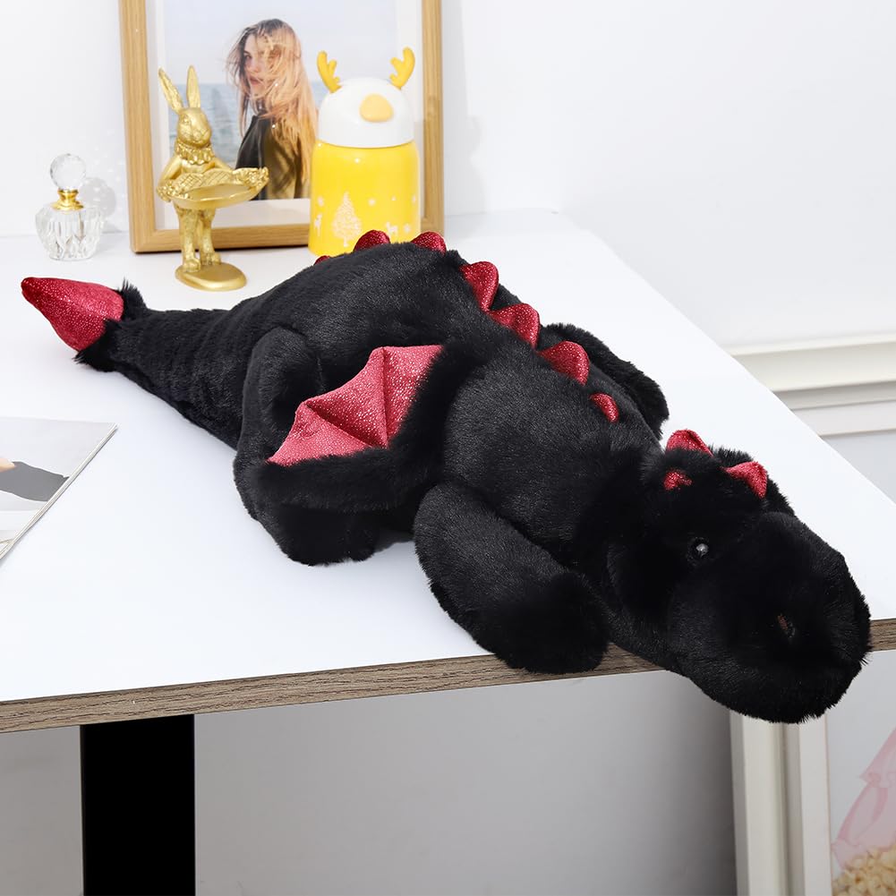 Leahaoe dragon plush close-up shows ultra-soft fabric and sturdy stitching.