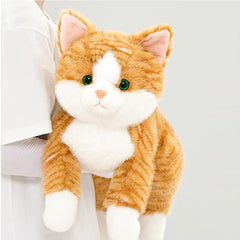 Leahaoe large weighted cat 26-inch orange front view, ideal stress-relief companion.