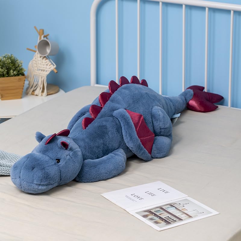 Leahaoe weighted dragon 43-3 full view for cozy, calming snuggles.