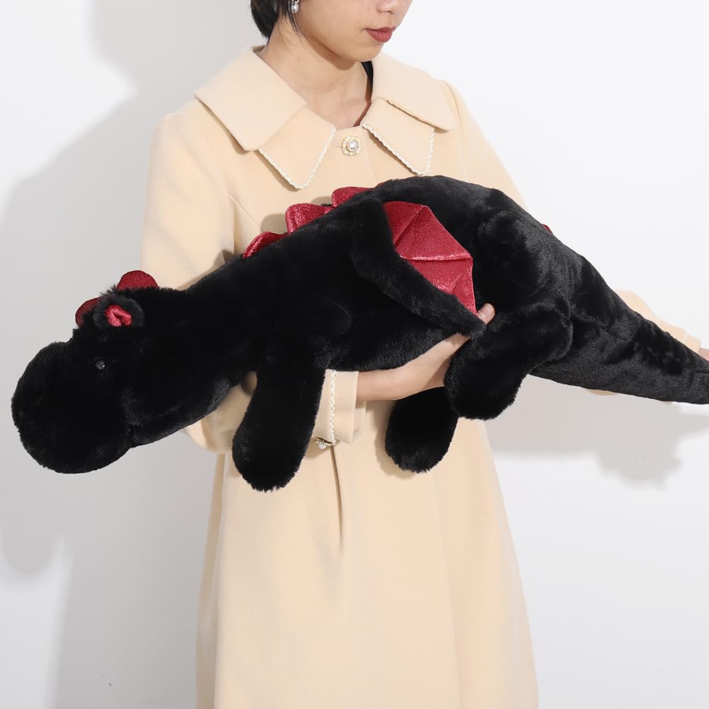 Leahaoe weighted dragon plush 43.3 inch front view for calming cuddles