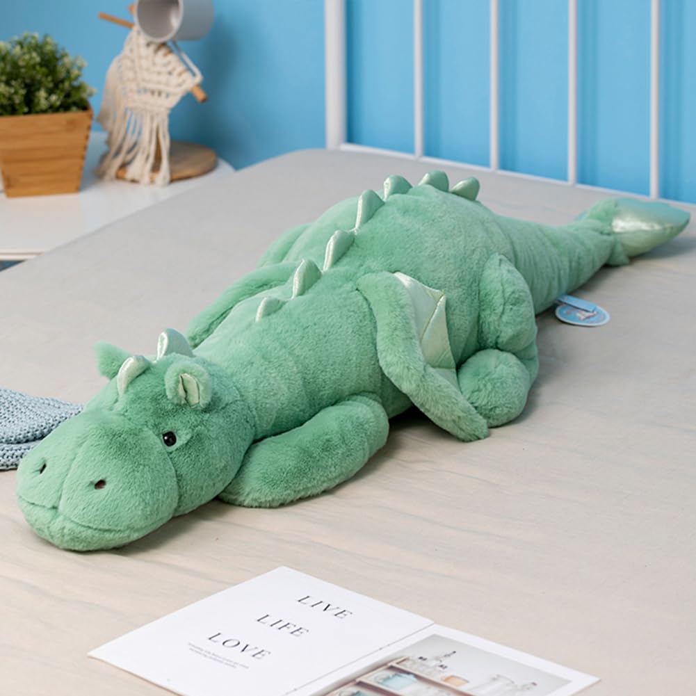 Leahaoe weighted dragon plush 27.5-inch full-body shot for cozy cuddles