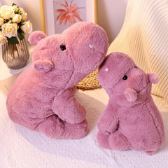 Leahaoe weighted hippo 23.6-inch face close-up emphasizes soft texture.