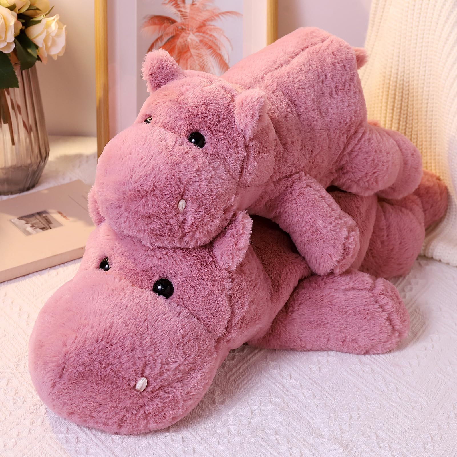 Leahaoe weighted hippo cardboard packaging indicates ready to gift presentation