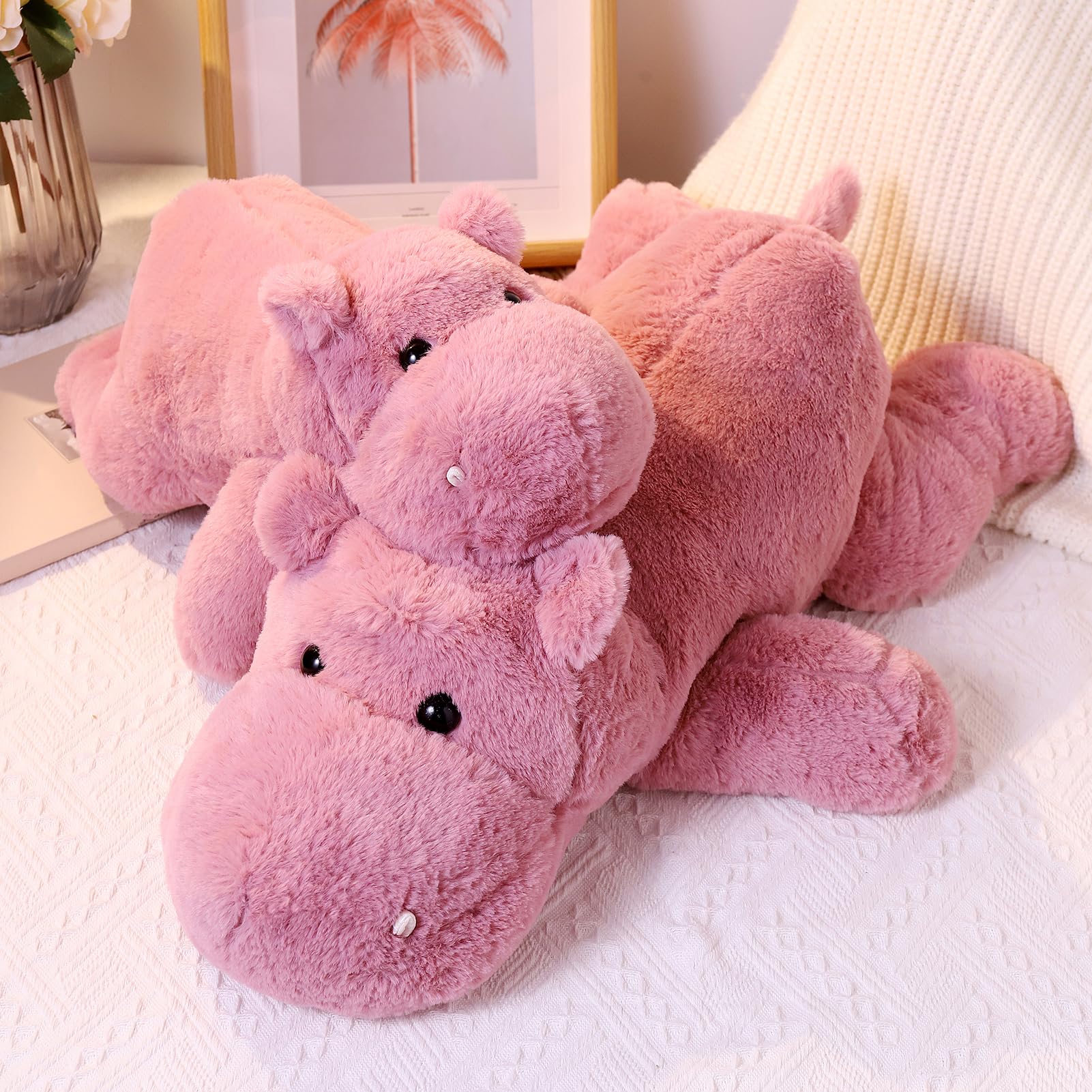 Leahaoe weighted hippo weight detail highlights 2.2 pounds for sensory comfort