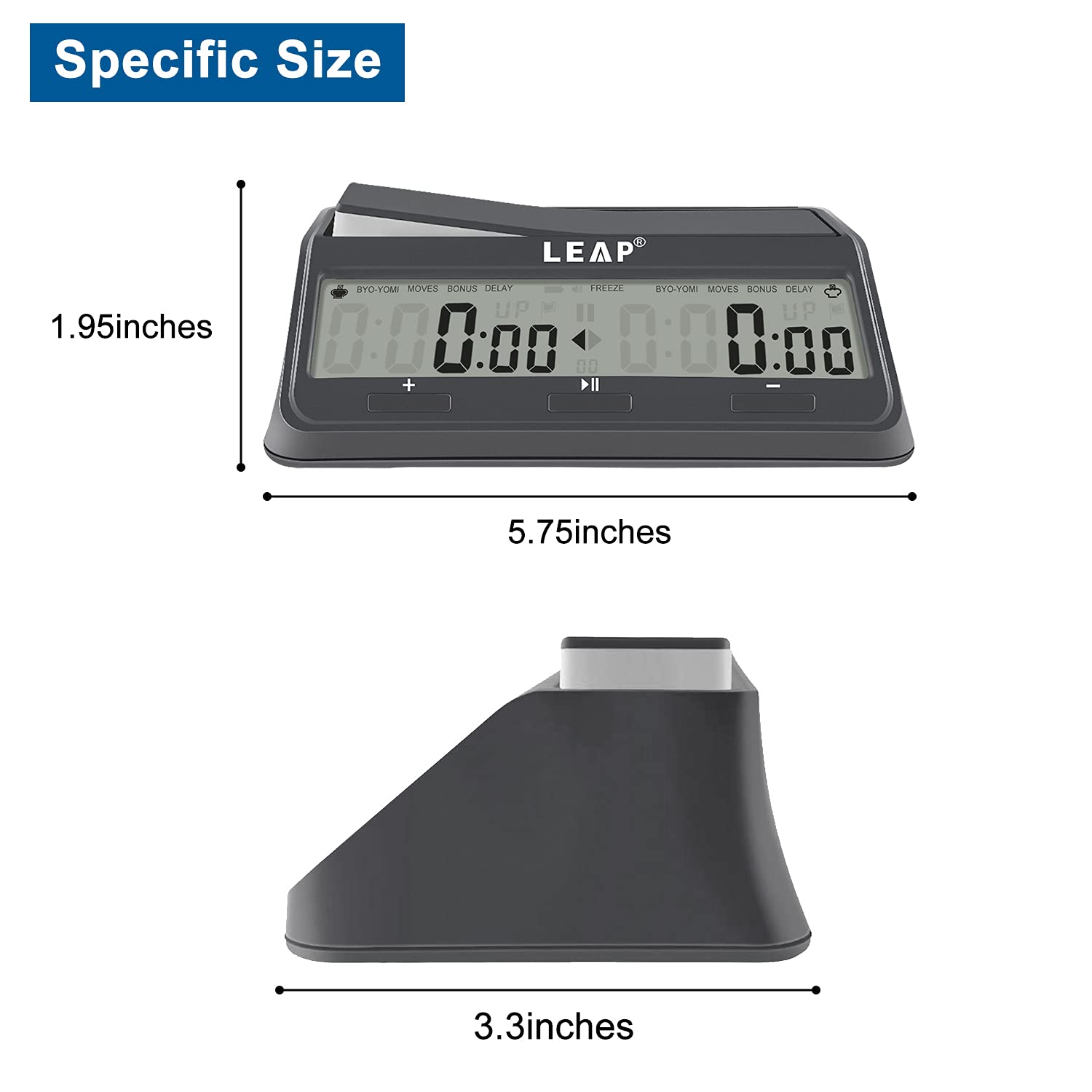 LEAP Chess Clock 9921 byoyomi mode on display enabling precise timing